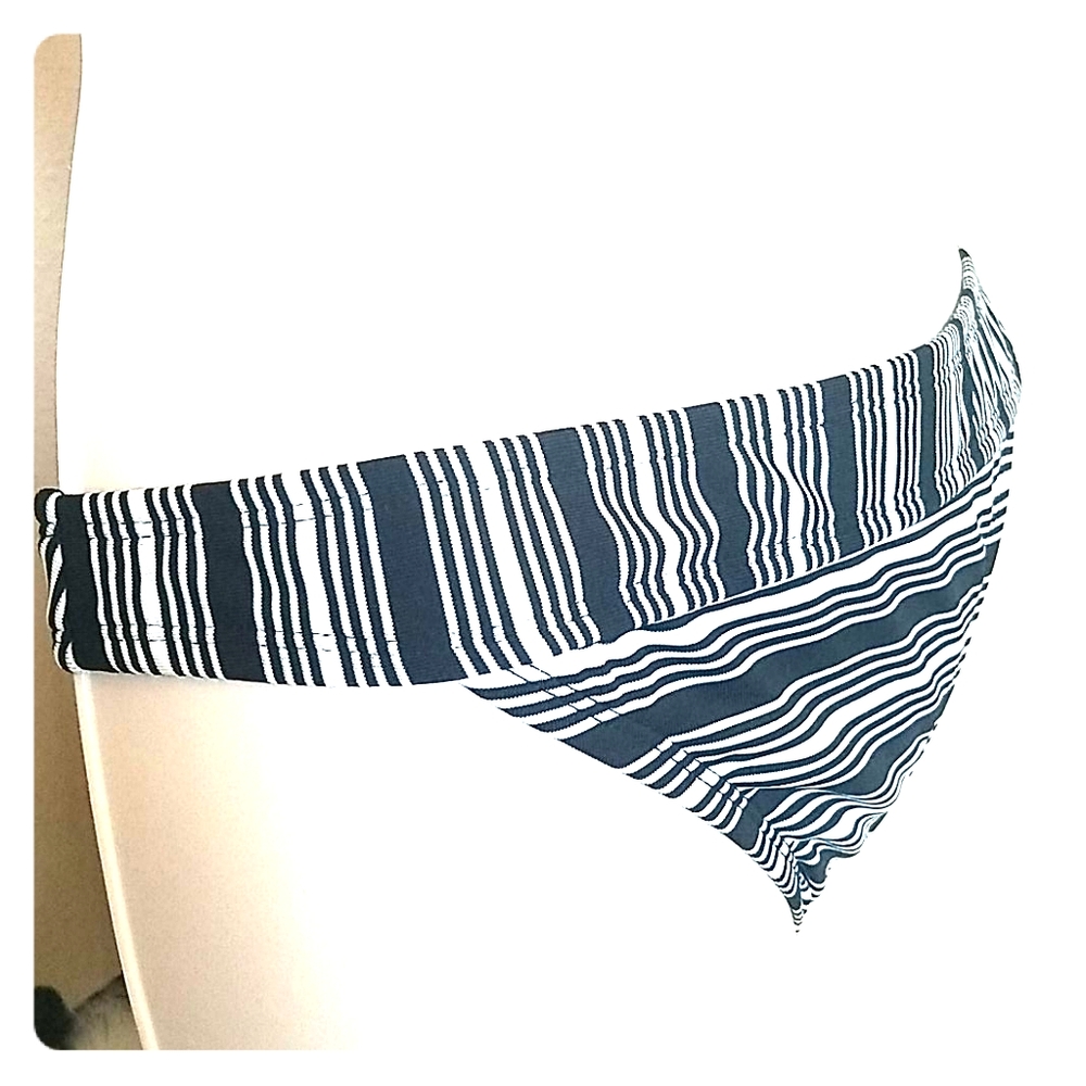 NWT black & white striped bikini bottom